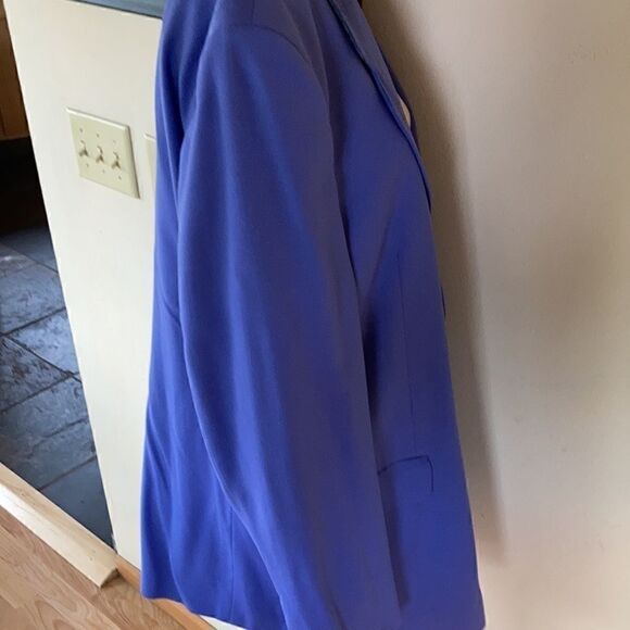 LAGO maggiore Sharp Shoulder Blazer wool cornflower blue blazer 44R - Picture 7 of 16